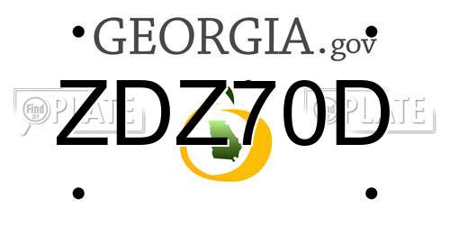 ZDZ70D Georgia License Plate
