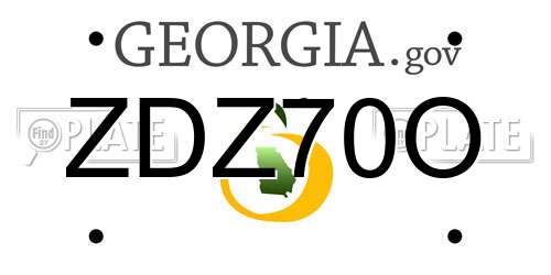 ZDZ70O Georgia License Plate