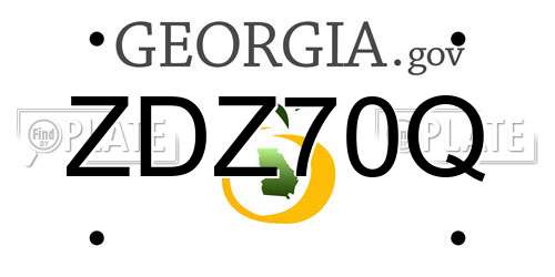 ZDZ70Q Georgia License Plate