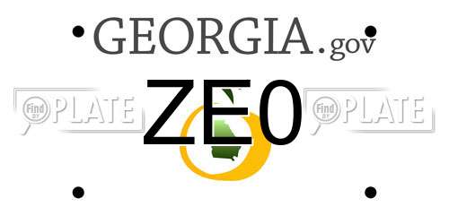 ZE0 Georgia License Plate