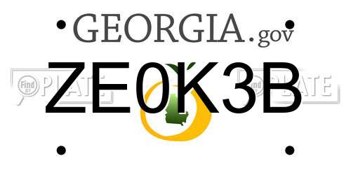 ZE0K3B Georgia License Plate