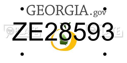 ZE28593 Georgia License Plate