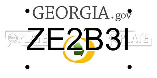 ZE2B3I Georgia License Plate