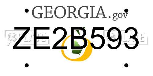 ZE2B593 Georgia License Plate