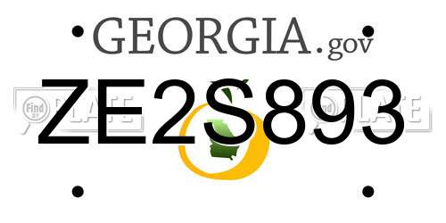 ZE2S893 Georgia License Plate