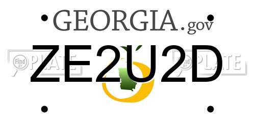 ZE2U2D Georgia License Plate
