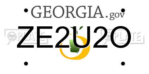 ZE2U2O Georgia License Plate