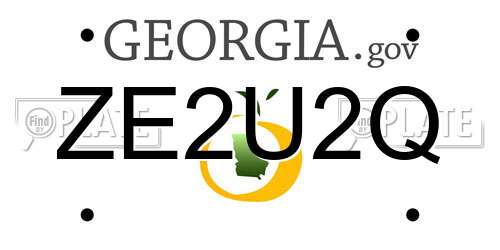ZE2U2Q Georgia License Plate