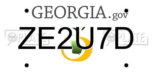 ZE2U7D Georgia License Plate