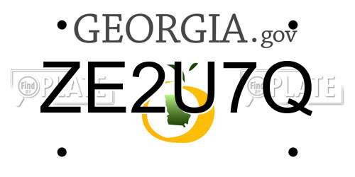 ZE2U7Q Georgia License Plate