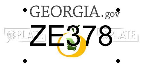 ZE378 Georgia License Plate