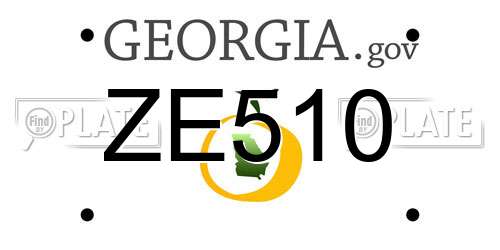 ZE510 Georgia License Plate