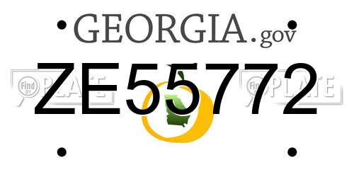 ZE55772 Georgia License Plate
