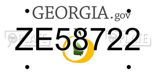 ZE58722 Georgia License Plate