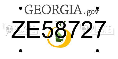 ZE58727 Georgia License Plate