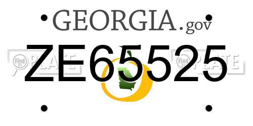 ZE65525 Georgia License Plate