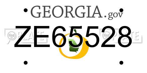 ZE65528 Georgia License Plate