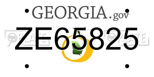 ZE65825 Georgia License Plate