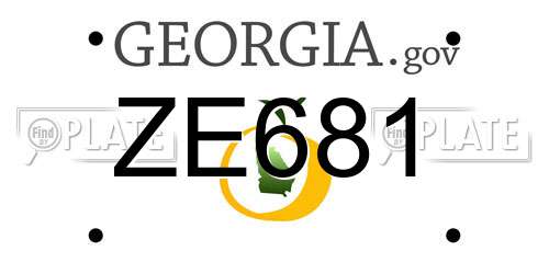 ZE681 Georgia License Plate
