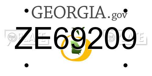 ZE69209 Georgia License Plate