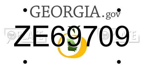 ZE69709 Georgia License Plate
