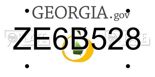 ZE6B528 Georgia License Plate
