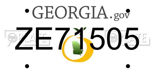 ZE71505 Georgia License Plate