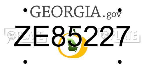 ZE85227 Georgia License Plate