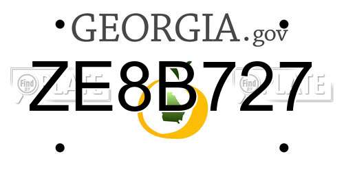 ZE8B727 Georgia License Plate