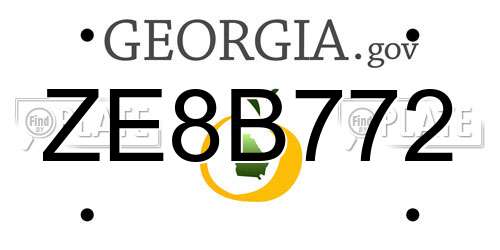 ZE8B772 Georgia License Plate