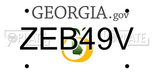 ZEB49V Georgia License Plate