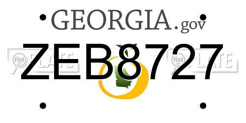 ZEB8727 Georgia License Plate