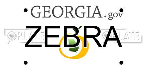 ZEBRA Georgia License Plate