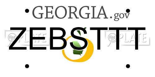 ZEBSTTT Georgia License Plate