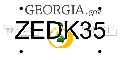 ZEDK35 Georgia License Plate
