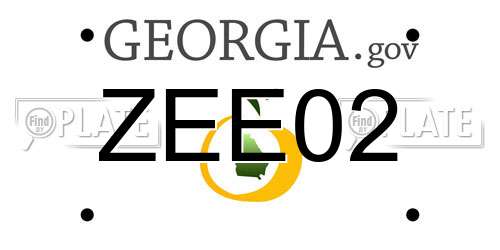 ZEE02 Georgia License Plate