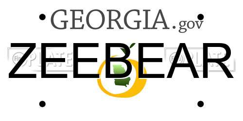 ZEEBEAR Georgia License Plate