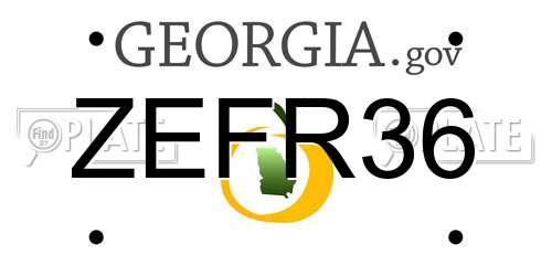 ZEFR36 Georgia License Plate