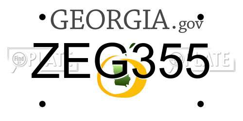 ZEG355 Georgia License Plate