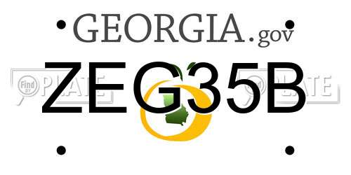 ZEG35B Georgia License Plate