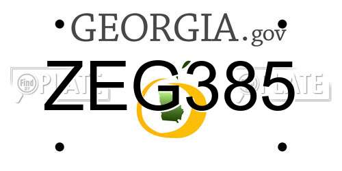 ZEG385 Georgia License Plate