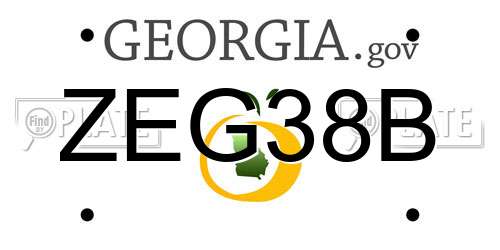 ZEG38B Georgia License Plate
