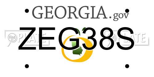 ZEG38S Georgia License Plate