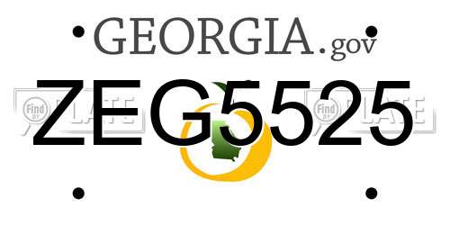 ZEG5525 Georgia License Plate