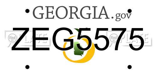 ZEG5575 Georgia License Plate