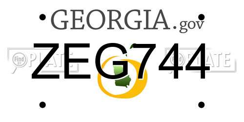 ZEG744 Georgia License Plate