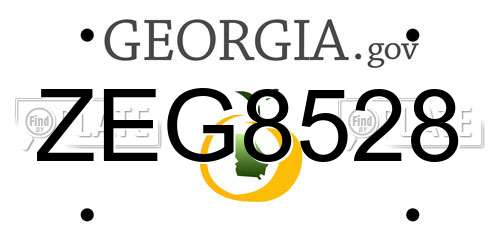 ZEG8528 Georgia License Plate
