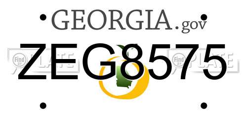 ZEG8575 Georgia License Plate