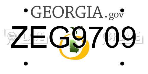 ZEG9709 Georgia License Plate