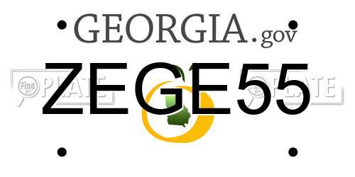 ZEGE55 Georgia License Plate
